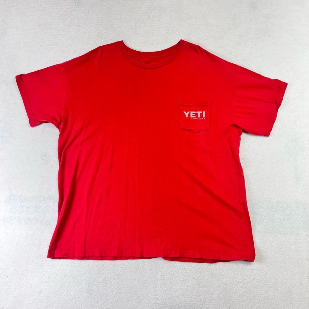 Yeti T Shirt Coolers 'Wildly Stronger' Pocket Short Sleeve Size XXL Red Y2K